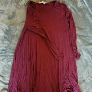 Long sleeve maroon tunic
